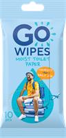 Toilet wipes, wet, 10 pcs, GO WIPES 